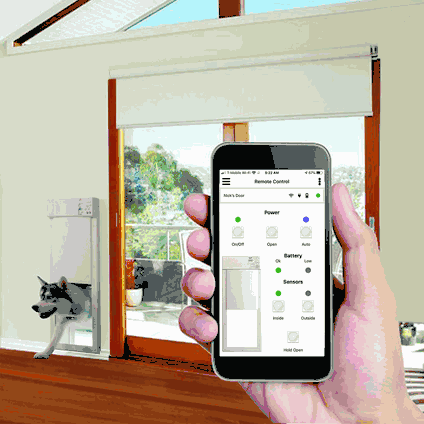 High Tech Power Pet Smartphone Controlled WiFi Pet Door for Walls