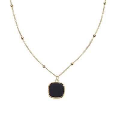 Carré Black Necklace