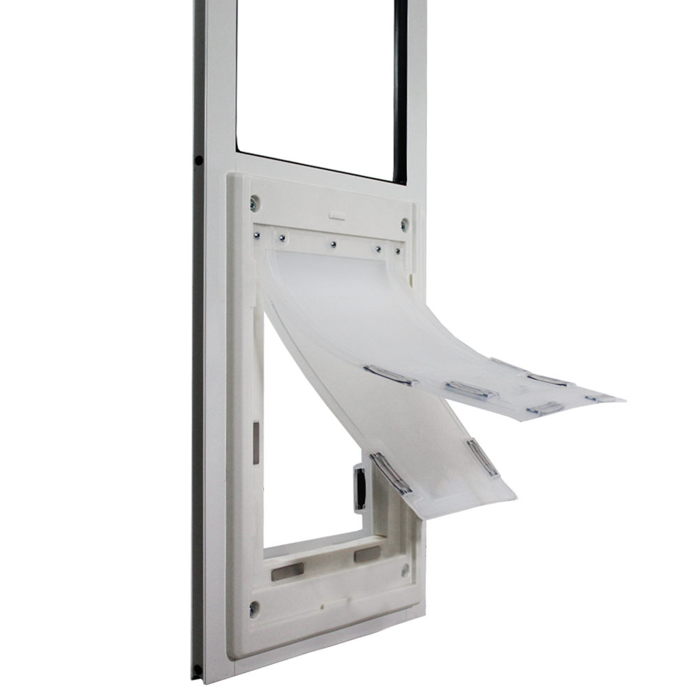 Custom Single Flap Dragon Pet Door for Aluminum Sliders